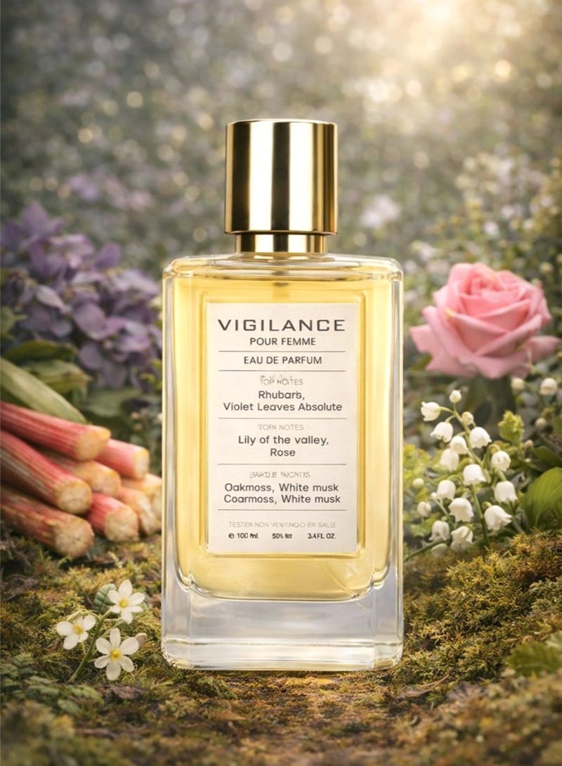 Orchid Vigilance Pour Femme Eau de Parfum for Women 100ml | Long Lasting Floral Woody Perfume with Rhubarb, Rose, Patchouli & White Musk - Image 1